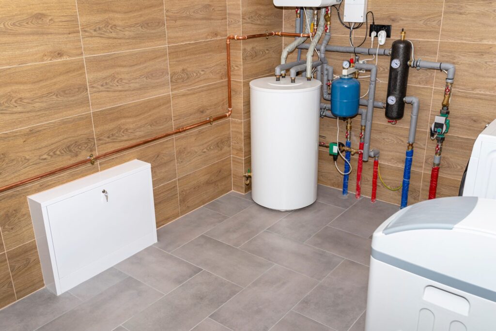 Residential water heater and plumbing system installed in Bloomington